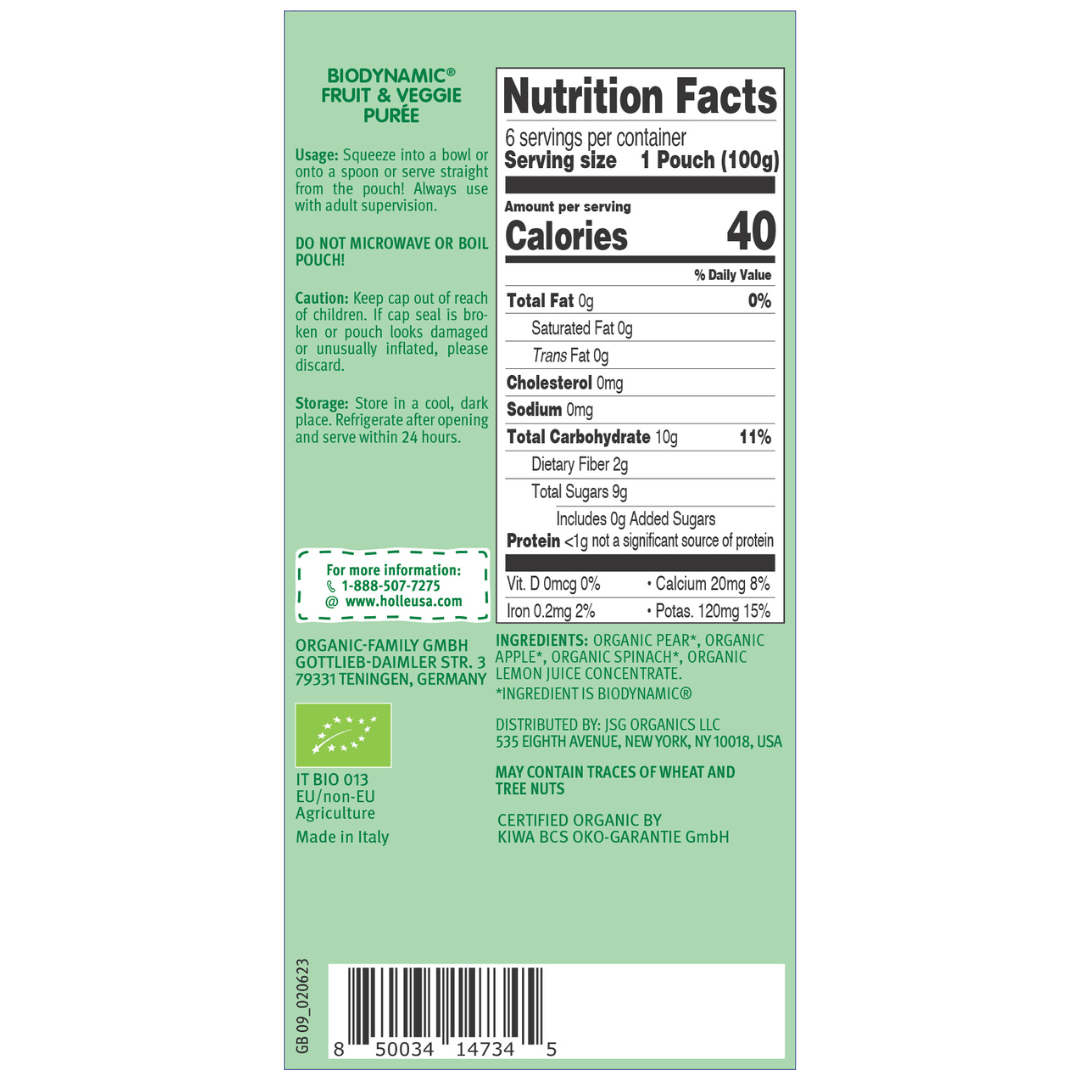 Image of Holle Baby Food Pouches - Organic Fruit & Veggie Puree - Power Parrot